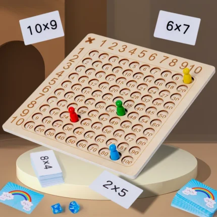 Jogo de Tabuleiro de Multiplicação 12x12, 12x12 Madeira Montessori  Multiplicação Board Game Brinquedos, Brinquedo de contagem infantil,  tabela de multiplicação educacional, placa de blocos Generic